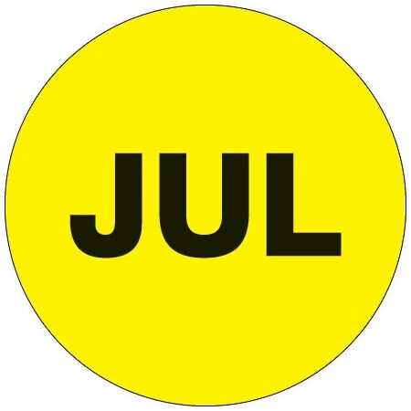Bsc Preferred 1'' Circle - ''JUL'' Fluorescent Yellow Months of the Year Labels BUY00016081
